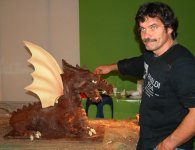 Modelage d'un Dragon - Salon du chocolat 2007 - Thionville